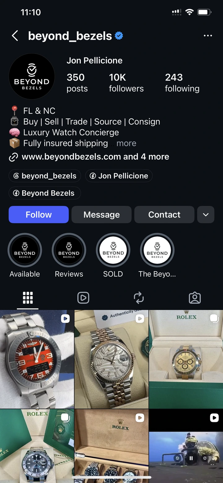Beyond Bezels profile after